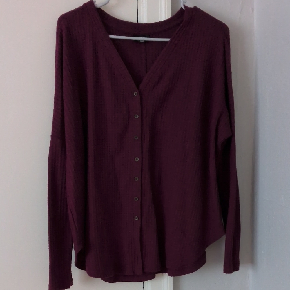 a.n.a Rich Burgundy Cardigan Sweater Size‎ Medium
